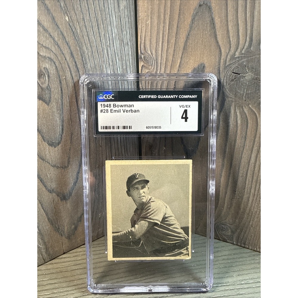 1948 Bowman #28 Emil Verban CGC 4 RC Rookie SP Phillies‎